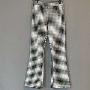 Forever 21 Black and White Gingham Check Stretchy Flare Pants Size S